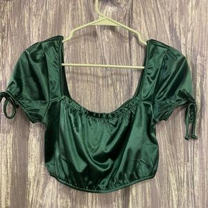 SATIN CROP BLOUSE